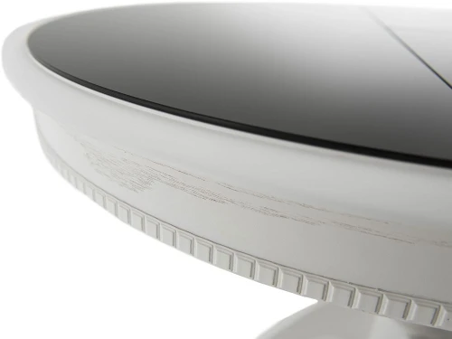 Стол «Фабрицио 1» GLASS (D 1000), белый с черным