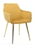 DC836 Стул мягкий с подлокотниками, ЖЕЛТЫЙ#G62-83  велюр, каркас металл золото