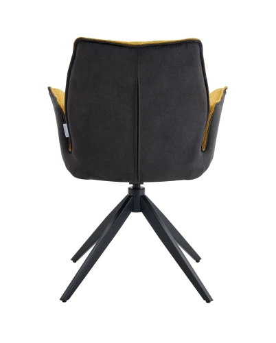 DC875 Стул мягкий поворот. с подлокот., ГОРЧИЧНЫЙ/КОРЧ/#BREGO77/YUMA38, каркас металл черный КВАДРАТ