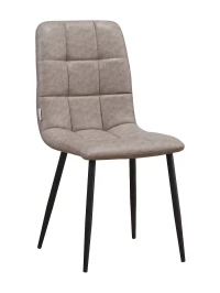 C919/DC809 Стул мягкий, КЭМЕЛ#18-27 экокожа, каркас металл черный КРУГЛЫЙ