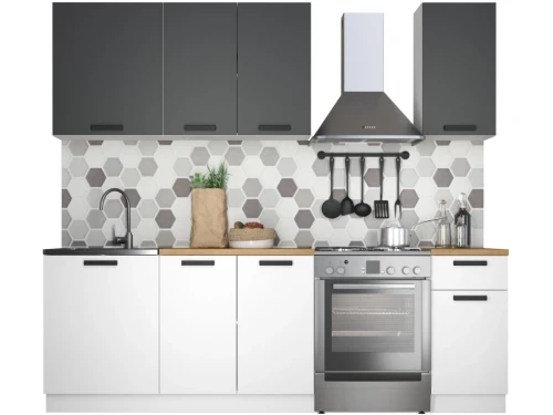 Кухонный гарнитур «Ника» Нео 1,8м, Антрацит/Белый