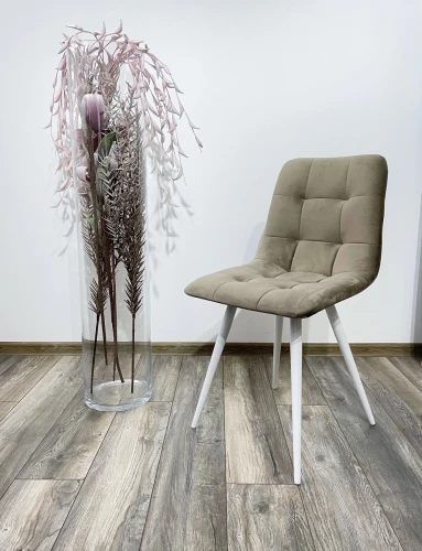 Стул CHILLI-Q латте #25, велюр / белый каркас, 4 шт/ 1 к, М-City
