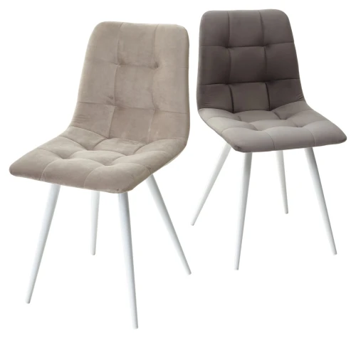 Стул CHILLI-Q латте #25, велюр / белый каркас, 4 шт/ 1 к, М-City