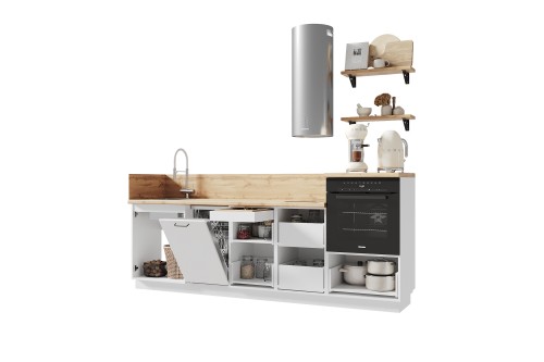 Готовая кухня КГ 2550 Эмаль, Крем  Арника РМ в.3