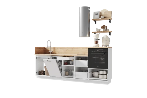 Готовая кухня КГ 2550 Эмаль, Крем  Арника РМ в.3