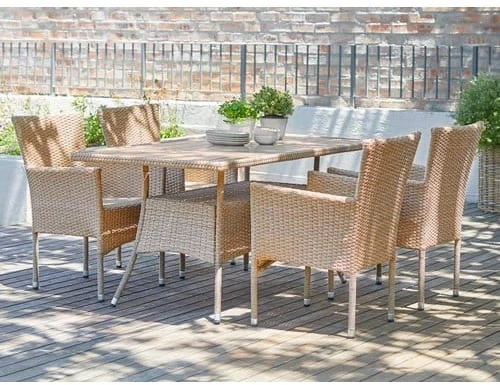 Комплект плетеной мебели AM-196/T196 Beige 4Pcs (4+1)