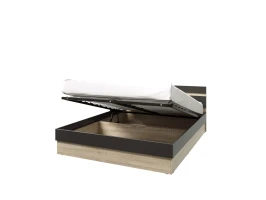 Кровать Ким с подъемным механизмом 1,6м, Графит софт, Сонома