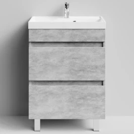 Тумба Бест 60  напольный, Горный камень ПВХ 57807 Vodok с раковиной в комплекте