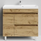 Тумба Бест 90 левая дверь, напольный, Дуб Тортуга ПВХ 2357-43 Vodok с раковиной в комплекте Тумба Бест 90 левая дверь, напольный, Дуб Тортуга ПВХ 2357-43 Vodok с раковиной в комплекте