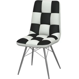 Стул «Бордо» двухцветный бело-черный, паук хром