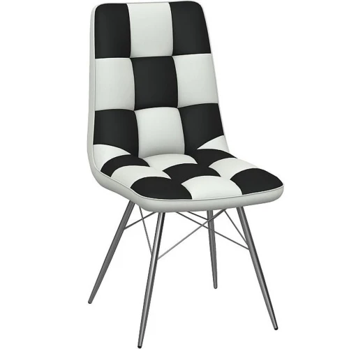 Стул «Бордо» двухцветный бело-черный, паук хром