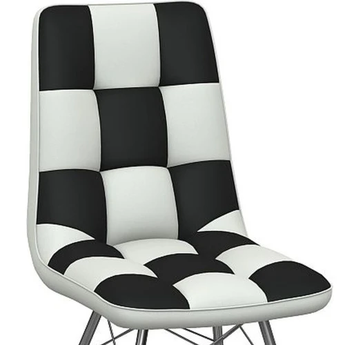 Стул «Бордо» двухцветный бело-черный, паук хром