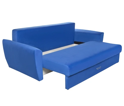 Диван еврокнижка Амстердам 160 ЛЮКС 07 ВЕЛЮР СИНИЙ