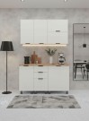 Готовый кухонный гарнитур МК Аленушка 1,4м с ящ. Лотос Молочный,скоба антрацит,черный Готовый кухонный гарнитур МК Аленушка 1,4м с ящ. Лотос Молочный,скоба антрацит,черный