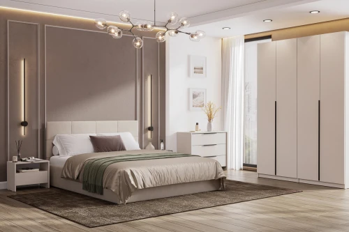 Кровать с основанием двойная №4, Бежевый