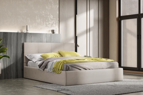 Кровать с основанием двойная №4, Бежевый