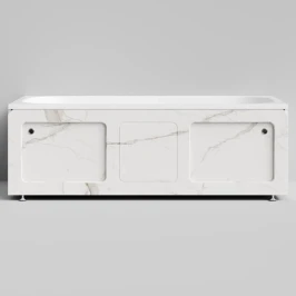 Экран-купе Хит 1700, 2 раздвижные двери, Мрамор Белый натур милк ПВХ 2537