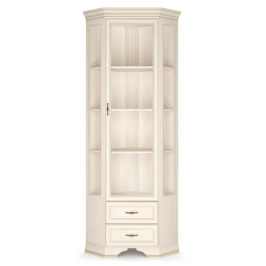 Шкаф-витрина угловой Сиена, бежевая