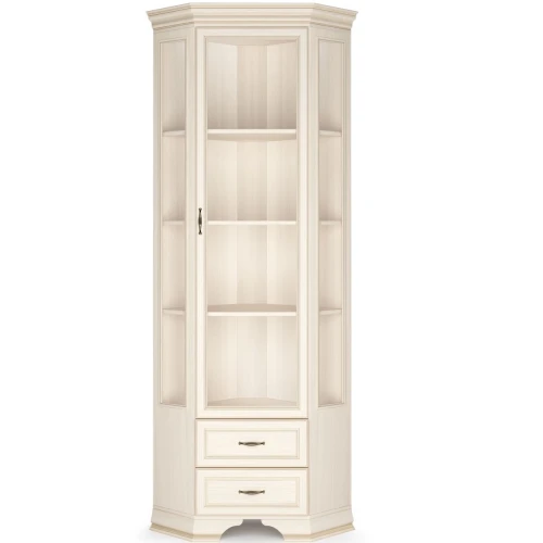 Шкаф-витрина угловой Сиена, бежевая