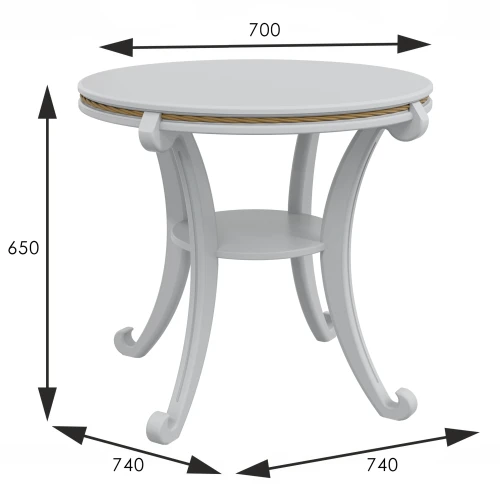 Стол журнальный Глория М молочный дуб Л