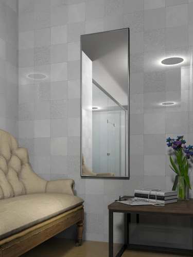 Зеркало настенное в раме Сельетта-5, матовое серебро 150 см х 50 см