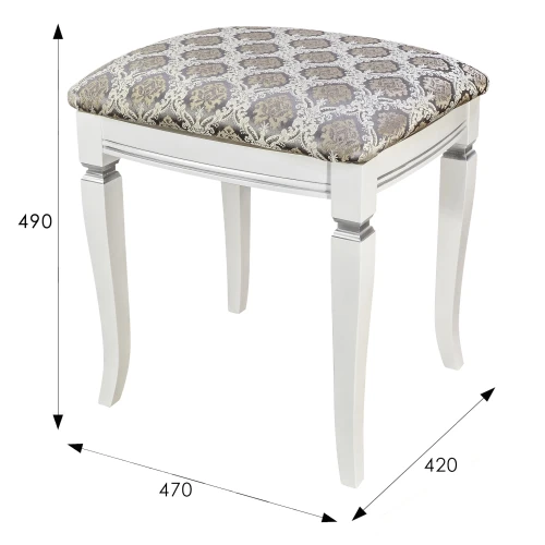 Банкетка Васко В 106Н белый/серебро, Маркус серебро