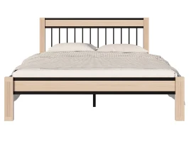 Кровать АГАТА 160, черный/натуральный