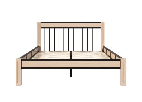 Кровать АГАТА 160, черный/натуральный