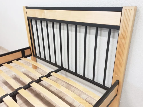 Кровать АГАТА 160, черный/натуральный