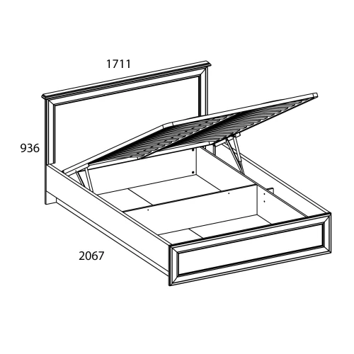 Кровать 160 с подъемником, TIFFANY, цвет вудлайн кремовый