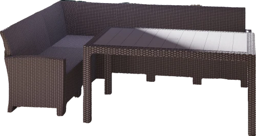 Комплект мебели под ротанг Калифорния “California“ с угловым диваном 240х240 см арт.80497-5П без подушек и столом 165х95 см арт. 80145