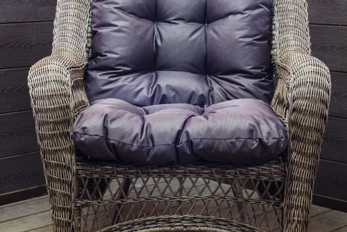 Кресло из искусственного ротанга МЭДИСОН «MEDISON» арт.М00130 brown с подушками на сидение и спинку