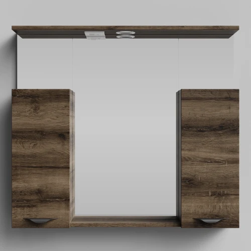 Зеркало Марко 90, ручки Черные, Дуб крымский коричневый ПВХ 131005-9005