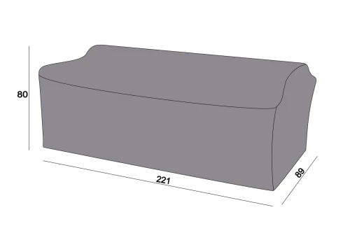 Защитный чехол на диван Капучино, трехместный 221×89×80 см, цвет серый