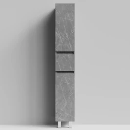 Пенал Бест 30 (2 двери, 1 ящик) напольный, Мрамор Серый софт тач ПВХ 4044-1, правый