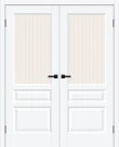 Двойная межкомнатная дверь BRAVO Неоклассик-35 White Silk Magic Moru