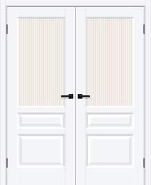 Двойная межкомнатная дверь BRAVO Неоклассик-35 White Silk Magic Moru