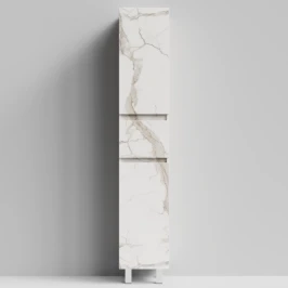 Пенал Бест 35 (2 двери, 1 ящик) напольный, Мрамор Белый натур милк ПВХ 2537, правый