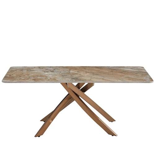 CT-630 Стол журнальный Senafe, 110х55х45, керамич. столешница, основание металл Античная Бронза