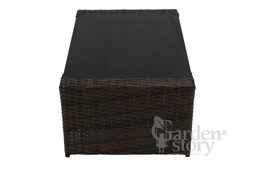 Набор мебели Никон  арт.SFS001-2 коричневый, бежевый 1 уп. (2 кресла+диван+стол, ротанг темно-коричневый, подушки бежевые)  "Garden story"