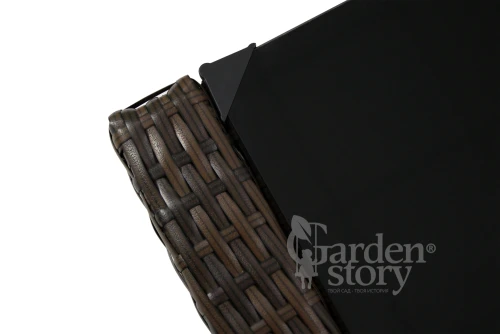 Набор мебели Никон  арт.SFS001-2 коричневый, бежевый 1 уп. (2 кресла+диван+стол, ротанг темно-коричневый, подушки бежевые)  "Garden story"