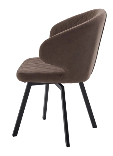 Стул ХИЛТОН 360 град., цвет B29 Шоколадный, велюр / черный каркас М-City