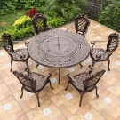 Комплект мебели из литого алюминия стол ВУЛКАН “VOLCANO” D150 арт.6091 + 6 кресел ФИНЛЯНДИЯ-4 «FINLAND-4» арт.6001-6 Комплект мебели из литого алюминия стол ВУЛКАН “VOLCANO” D150 арт.6091 + 6 кресел ФИНЛЯНДИЯ-4 «FINLAND-4» арт.6001-6