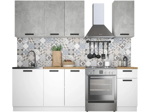 Кухонный гарнитур «Ника» Нео 1,8м, Ателье светлый/Белый