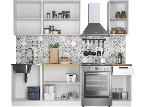 Кухонный гарнитур «Ника» Нео 1,8м, Ателье светлый/Белый