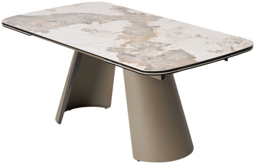 Стол STEFAN 180 GLOSS LUXURY PANDORA керамика, стекло/ каркас латте, ®DISAUR