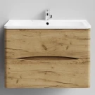 Тумба Адель 80 подвесной, Дуб Тортуга ПВХ 2357-43 Vodok с раковиной в комплекте Тумба Адель 80 подвесной, Дуб Тортуга ПВХ 2357-43 Vodok с раковиной в комплекте