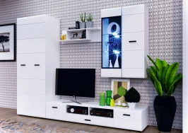 Гостиная Нэнси Вариант №2, Белый глянец холодный, Белый