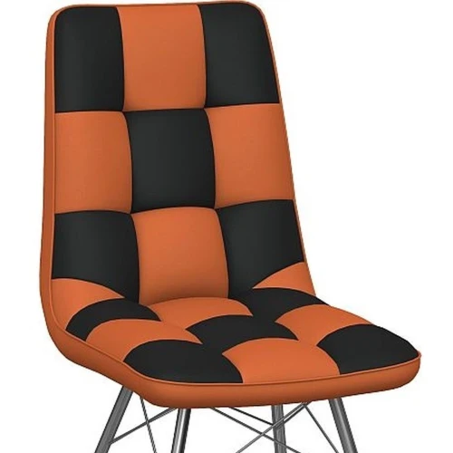 Стул «Бордо» двухцветный оранжево-коричневый, паук хром
