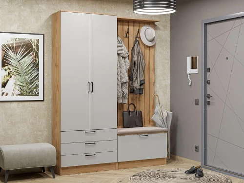 Готовая прихожая Стиль-03 Light Grey In 2S Дуб Вотан